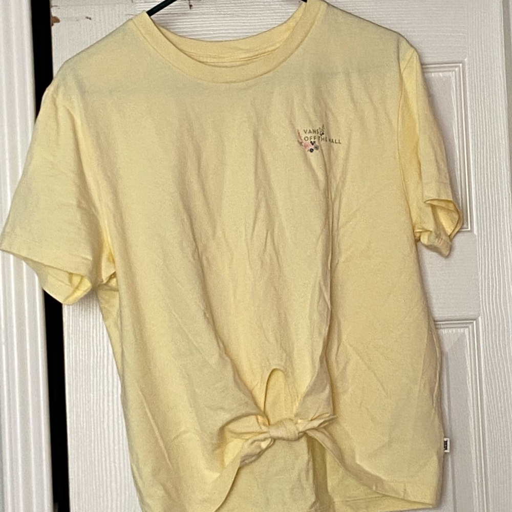 NWOT Vans yellow Vans tie front tee